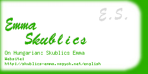 emma skublics business card